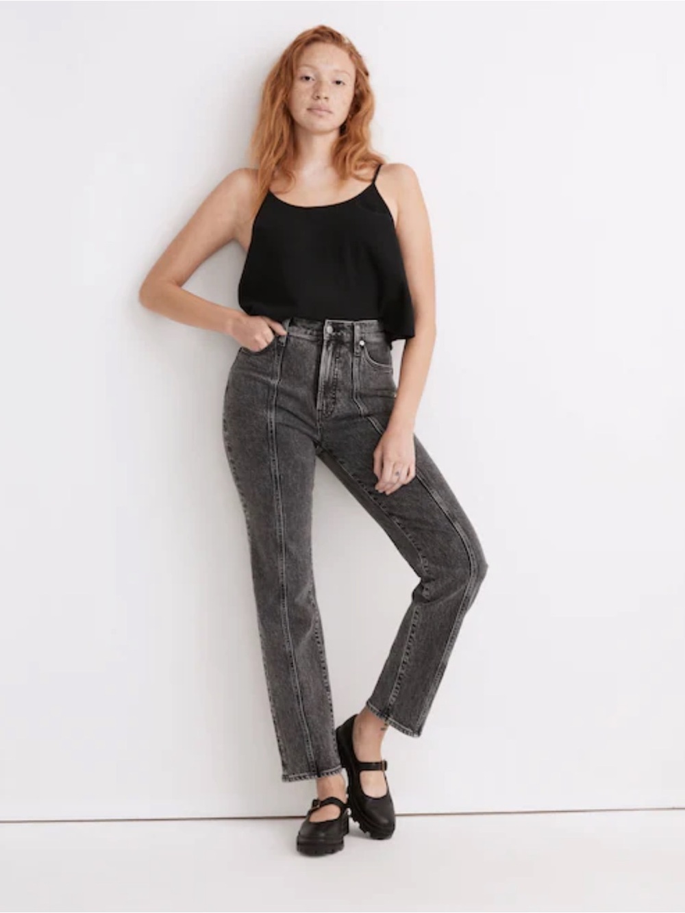 The Perfect Vintage Straight Jean in Meaford Wash: Seamed Edition